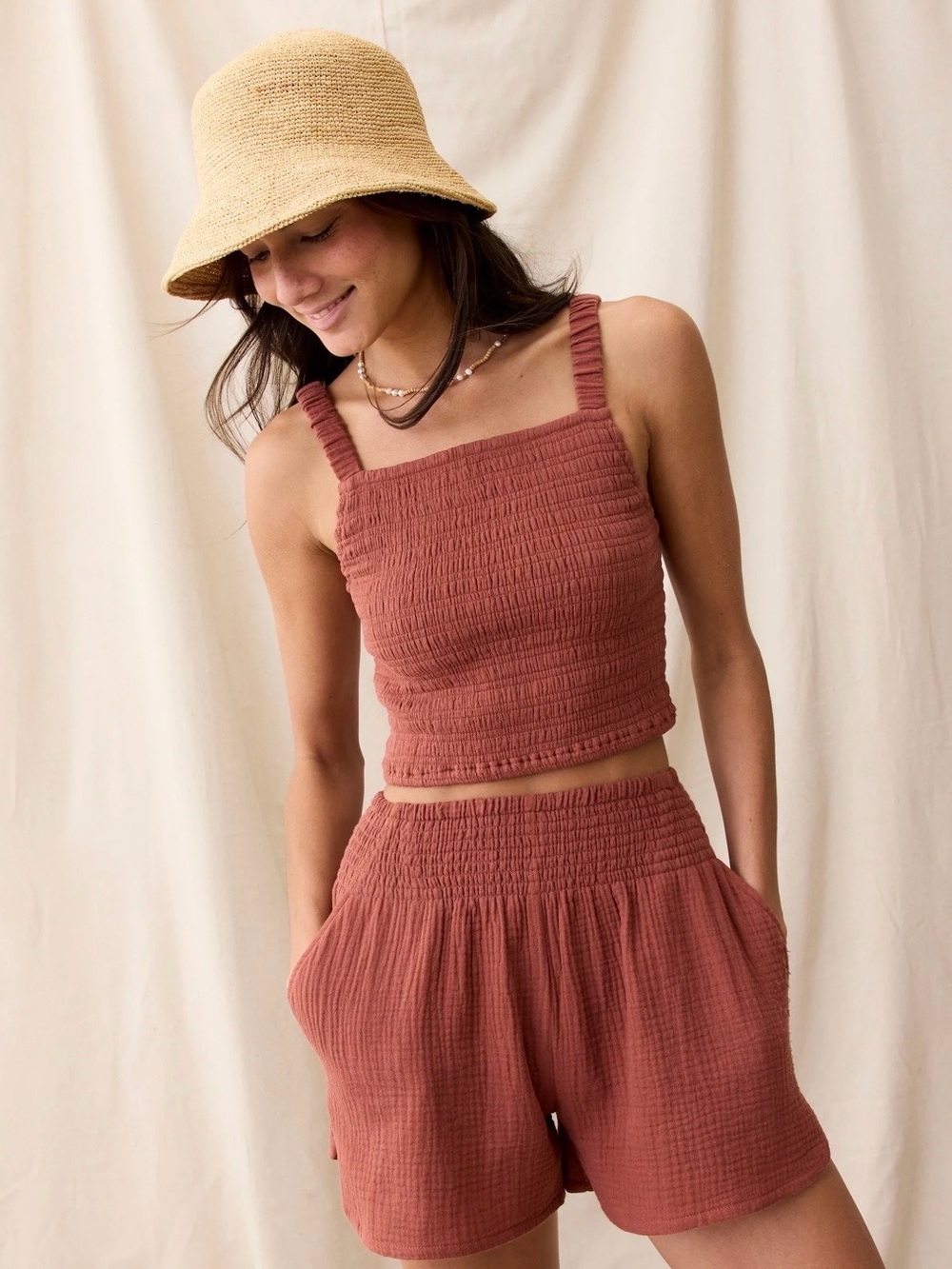 Marine Layer | NWT Lila Double Cloth Tank | Rust XS - Picture 7 of 7